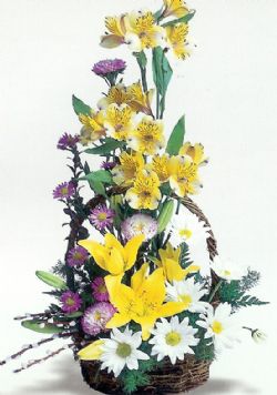  Ankara 14 �ubat uluslararas� �i�ek g�nderme  Sepette mevsim �i�ekleri