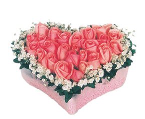 kalp i�erisinde 9 adet pembe g�l  Ankara 14 �ubat sevgililer g�n� �i�ek sat��� 