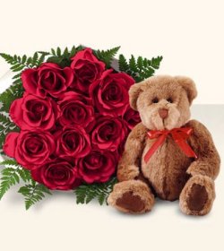 9 adet g�l ve oyuncak  Ankara 14 �ubat �i�ek , �i�ek�i , �i�ek�ilik 