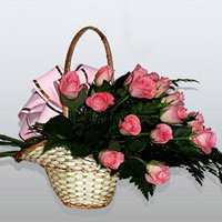  Ankara 14 �ubat ucuz �i�ek g�nder  13 adet pembe g�l sepet i�erisinde