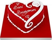  Ankara 14 �ubat �nternetten �i�ek sipari�i  Seni seviyorum yazili kalp yas pasta