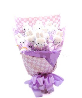 15 adet tavsan ile yapilmis pelus buketi  Ankara 14 �ubat online �i�ek g�nderme sipari� 