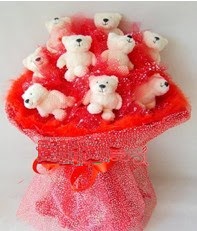9 adet teddy bear buket  Ankara 14 �ubat �i�ek yolla �i�ek�i 