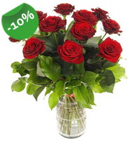 11 adet vazo i�erisinde k�rm�z� g�l  Ankara 14 �ubat online �i�ek g�nderme sipari� 