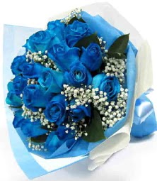 15 adet mavi g�lden �ahane e�siz buket  Ankara 14 �ubat uluslararas� �i�ek g�nderme 