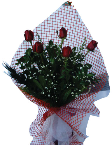  Ankara 14 �ubat �i�ek�i ma�azas�  5 adet kirmizi g�llerden buket