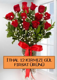  �thal k�rm�z� 12 adet kaliteli g�l  Ankara 14 �ubat ucuz �i�ek g�nder 