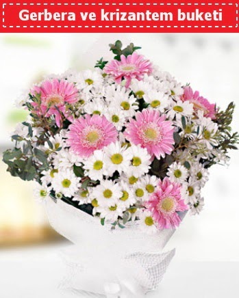 Papatya ve Gerbera Buketi  Ankara 14 �ubat �i�ek , �i�ek�i , �i�ek�ilik 
