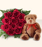 9 adet g�l ve oyuncak  Ankara 14 �ubat �i�ek , �i�ek�i , �i�ek�ilik 