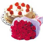 9 adet kirmizi g�l ve pasta   Ankara 14 �ubat �i�ek g�nderme sitemiz g�venlidir 