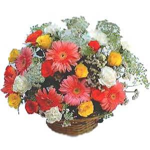 Sepet i�erisinde karisik kir �i�ekleri  Ankara 14 �ubat �i�ek sipari�i sitesi 