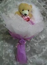 1 adet 15 cm lik ayicik buketi  Ankara 14 �ubat yurti�i ve yurtd��� �i�ek sipari�i 