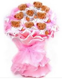 11 adet ayiciktan teddy bear buketi  Ankara 14 �ubat cicekciler , cicek siparisi 