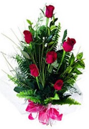  Ankara 14 �ubat g�venli kaliteli h�zl� �i�ek  5 adet kirmizi g�l buketi hediye �r�n�