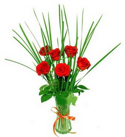  Ankara 14 �ubat �i�ek , �i�ek�i , �i�ek�ilik  6 adet k�rm�z� g�llerden vazo �i�e�i