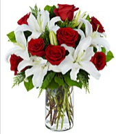 Vazoda g�rsel �i�ek tanzimi g�l kazablanka  Ankara 14 �ubat �i�ek�i ma�azas� 