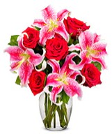 Vazoda 5 adet k�rm�z� g�l 2 dal kazablanka  Ankara 14 �ubat �i�ek�i ma�azas� 