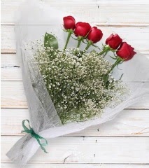 5 k�rm�z� g�lden sade buket  Ankara 14 �ubat �i�ek yolla �i�ek�i 