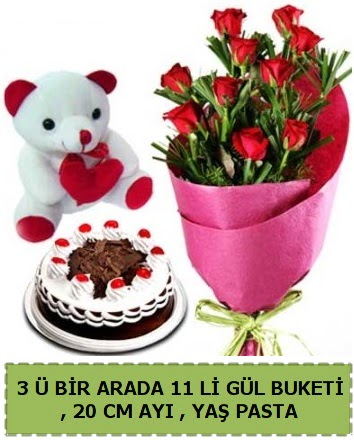 Ya�pasta ay�c�k ve g�l buketi her�ey i�inde  Ankara 14 �ubat �i�ek g�nderme sitemiz g�venlidir 