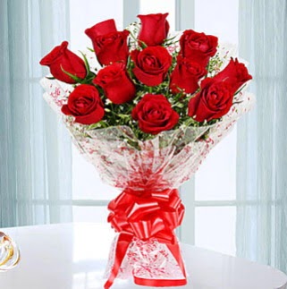 11 adet k�rm�z� g�lden g�rsel ��k buket  Ankara 14 �ubat ucuz �i�ek g�nder 