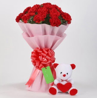 19 k�rm�z� karanfil buketi 15 cm ay�c�k  Ankara 14 �ubat �i�ek sipari�i vermek 