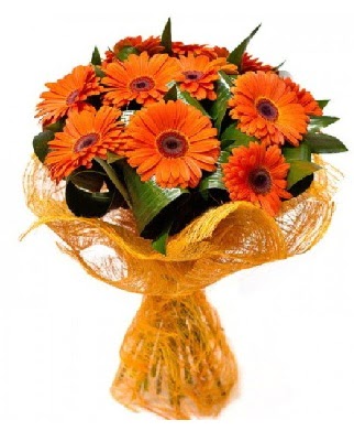 11 adet turuncu gerbera buketi  Ankara 14 �ubat �i�ek�iler 