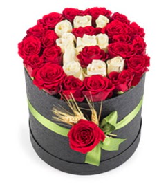 41 adet k�rm�z� beyaz g�l harfli  Ankara 14 �ubat �i�ek yolla �i�ek�i  